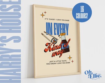 Music For a Sushi Restaurant Print, Harry Styles Poster, Harry's House Wall Art, Typographic Music Print, Lyric Quote, Retro Illustration