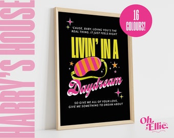 Daydreaming Print, Harry Styles Poster, Harry's House Wall Art, Typographic Print, Music Lyric Quote, Retro Illustration, Watermelon Sugar