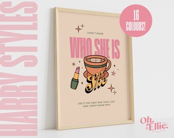 She Art Print, Harry Styles Poster, Fine Line Wall Art, Typographic Print, Music Lyric Quote, Retro Illustration, Watermelon Sugar, Golden