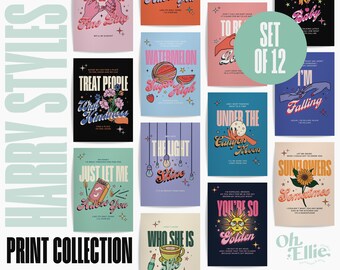 Fine Line A6 A5 A4 A3 Print Collection, Harry Styles Music, Lyric Poster, Aesthetic Wall Collage Kit, Harrys House, Golden, Watermelon Sugar