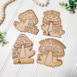 Cartão de Dia dos Namorados com Cogumelos SVG, arquivo a laser para o Dia dos Namorados, namorados em sala de aula, cogumelos vintage, cogumelos descolados, arquivo cortado a laser