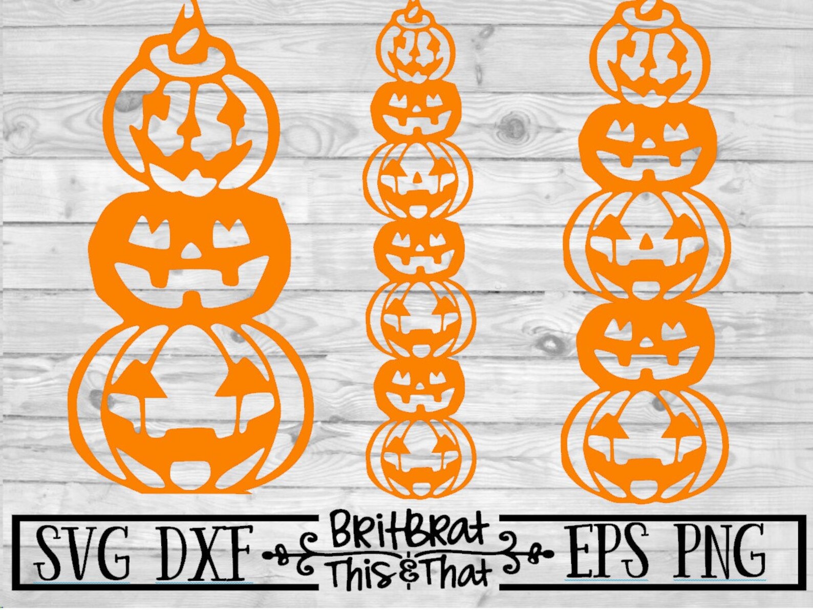 Stacked Halloween Pumpkins .svg .png. dxf .eps | Etsy