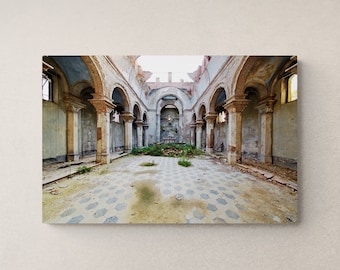Photo of a Ruined Church in Italy, Abandoned Places in Europe, Poster Print, Dibond, Fine Art Hahnemühle, Urbex, Home Decor