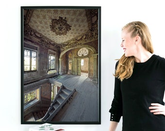 Photo taken inside a derelict palace in Portugal, Poster Print, Dibond, Fine Art Hahnemühle