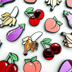 Mirror Magnets / Fruit themed magnets / Magnet Set / Cute Refrigerator Magnets / Office Decor / Coworker Gift
