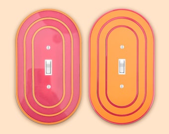 SET OF TWO / Choose your Colors Art Deco light switch cover / Reverse Colors / Light switch plate / Outlet cover