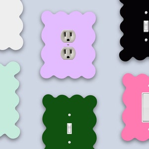 Custom Wavy Wiggle Switch plate / Squiggly light switch cover / Wavy Double toggle switch / Double rocker / outlet wallplate
