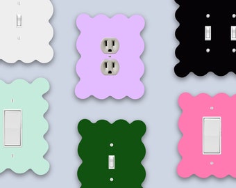 Custom 1-Color Wiggle Switch plate / Squiggly switch plate cover / Double toggle switch / Double rocker light switch / outlet