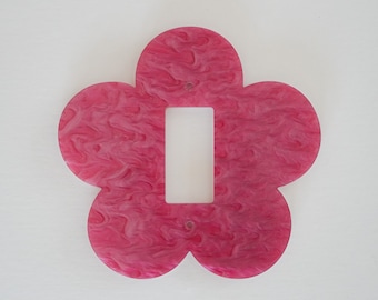 Cubierta para interruptor de luz con diseño de margarita: placa de pared acrílica retro