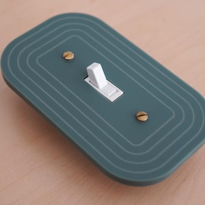Art Deco light switch plate cover /  Low profile decorative switch plates / Outlet plate cover