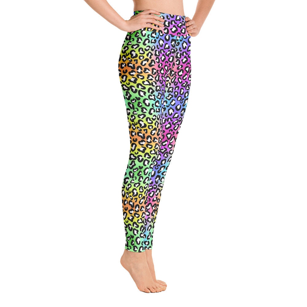 Rainbow Leopard Leggings | Etsy