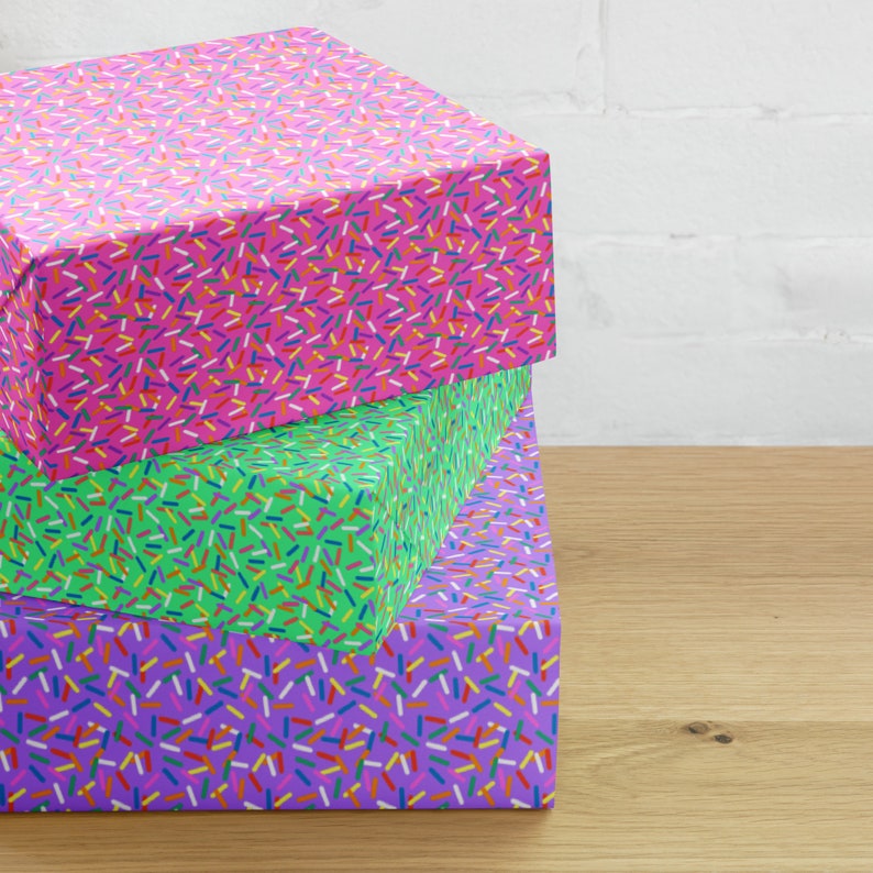 Rainbow Sprinkles Birthday Wrapping Paper Sheets / Set of 3 Rainbow ...