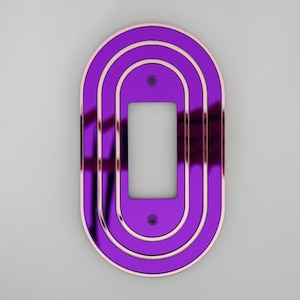 Purple Mirror and Rose Gold Light Switch Plate Cover or Outlet plate cover - Colorful Dopamine Decor