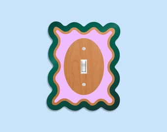 Wavy Light Switch Cover / Squiggly light plate cover / Double toggle switch / Double rocker light switch