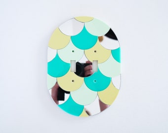 Mermaid Scales Light Switch Cover: Handmade Acrylic Wall Plate