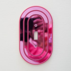 Pink Mirror and Pink  Art Deco light switch cover /  Light switch covers / Outlet plate cover