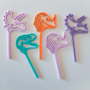Dinosaurier Cupcake Toppers / Dinosaurier-Themen-Party Dekor / Kuchendekor-Set