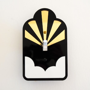 Sun Burst Art Deco Light Switch Plate Cover or Outlet Plug Cover