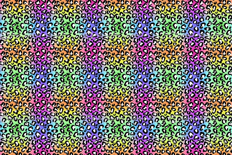 Download Seamless rainbow Leopard print pattern digital download | Etsy