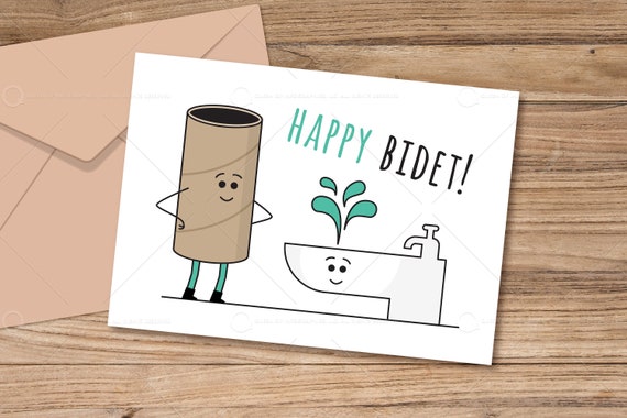 Paper Party Supplies PRINTABLE Funny Happy Bidet Birthday Card Bidet paper-party-supplies-printable-funny-happy-bidet-birthday-card-bidet