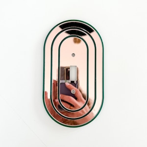 Rose Gold and Dark Green Art Deco Decorative light switch cover  / Outlet plate cover