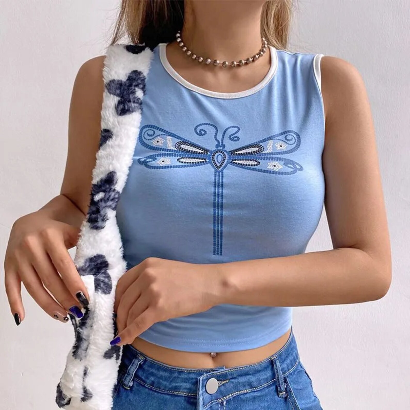 Cute Y2K Summer Blue Ribbed Baby Tank Y2K Baby Tee Y2K Etsy