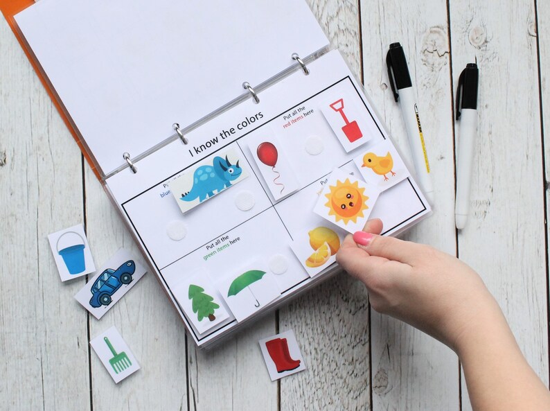 quiet book preschool worksheets printable busy binder etsy