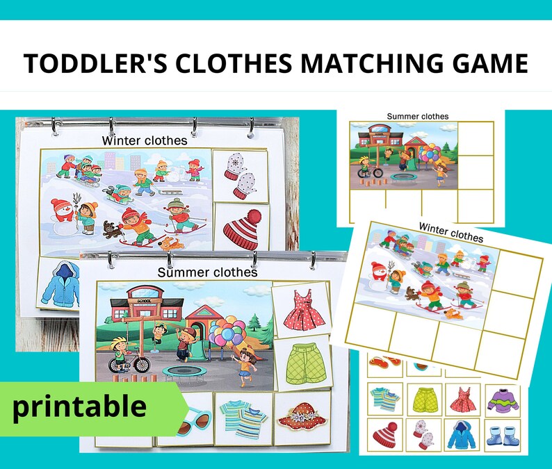 toddler busy book clothes matching game page learning busy etsy