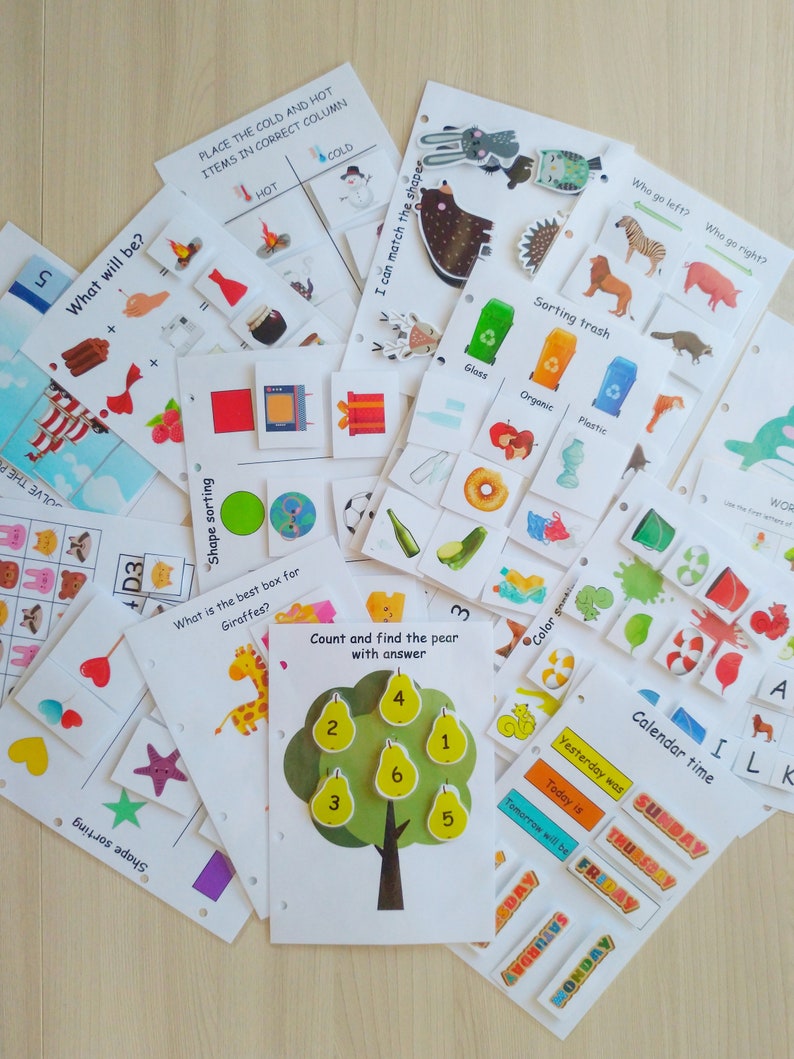 toddler busy book printable activities binder 3 year old etsy