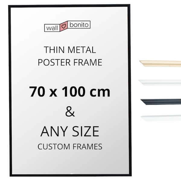Aluminium posterlijst 70x100, 100x70 en vele andere posterformaten | Metalen fotolijst, Rahmen, fotolijst 70 x 100 | 14 kleuren