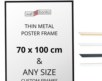 Cadre aluminium pour poster 70x100, 100x70 et autres tailles de posters | Cadre photo en métal, B1 B2 B3 & | 14 Couleurs