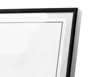 Black Made to Measure Picture Frames, Metal Photo Frame All Sizes Up To A0, Thin 6mm Modern Alu Profile