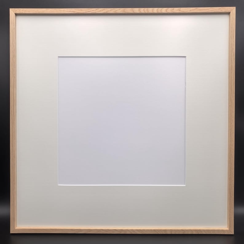 28x28 Picture Frame | Solid Oak Wood Frame for 28in x 28in With Optional Mat for 22x22 23x23 24x24 25x25 26x26in & More | Square Frame image 7