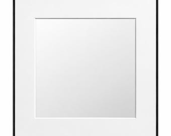 Square Frame With Mat | From 8x8 to 24x24 28x28 30x30 inches | Slim Aluminum Square Matted Frame | Oversized & Cut to Any Size