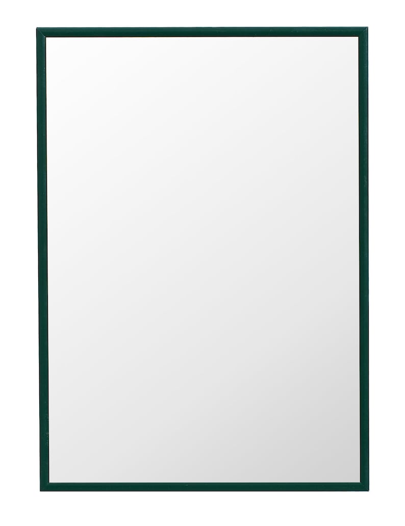 May include: A rectangular mirror with a dark green frame.