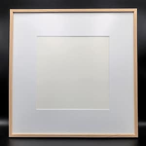 28x28 Picture Frame | Solid Oak Wood Frame for 28in x 28in With Optional Mat for 22x22 23x23 24x24 25x25 26x26in & More | Square Frame image 6