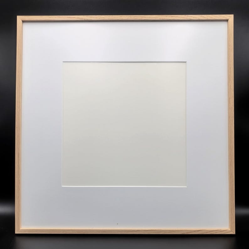 28x28 Picture Frame | Solid Oak Wood Frame for 28in x 28in With Optional Mat for 22x22 23x23 24x24 25x25 26x26in & More | Square Frame image 6
