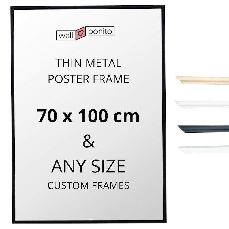 Cadre aluminium pour poster 70x100, 100x70 et autres tailles de posters Cadre photo en métal, B1 B2 B3 & 14 Couleurs image 1