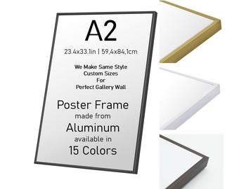 A2サイズ用薄型アルミポスターフレーム 16.5x23.4インチ 42x59.4cm | 23.4x16.5 59.4x42 &More 12.6x17.7 17.7x12.6 25.2x35.4 28.7x40.6 35.4x25.2