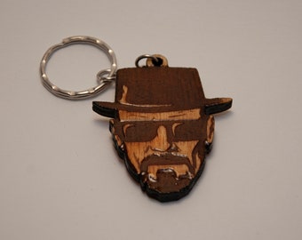Walter White wooden keychain