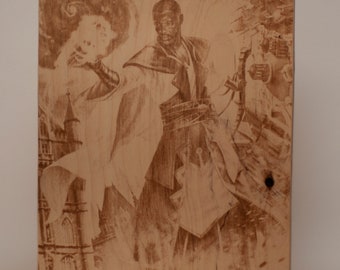 Teferi time raveler, wooden engraved portrait