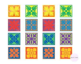 Hawaiian Quilt Stickers- Ready to Ship