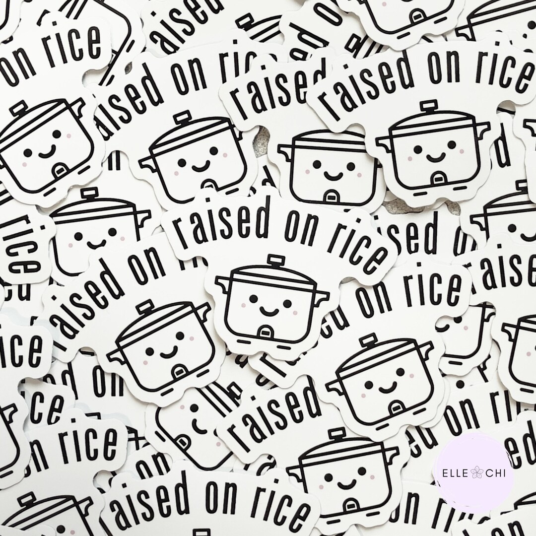 Raised on Rice Die Cut Stickers- Ready to Ship - Etsy