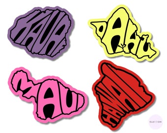 Hawaiian Islands Die Cut Stickers- Ready to Ship