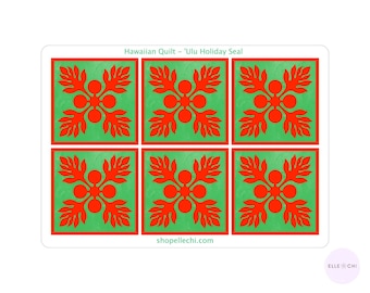 Hawaiian Quilt Ulu Holiday Seals- Ready to Ship