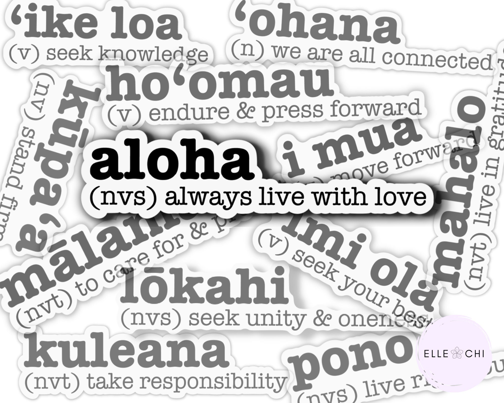 Hawaiian Values Die Cut Stickers Ready to Ship Etsy