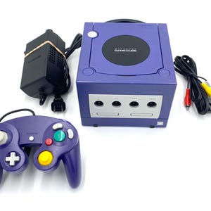 GameCube Purple Console Indigo  + Controller/s +  Wires Bundle