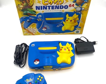 Authentic Nintendo 64 Pikachu Blue N64 Console  Complete in Original Box