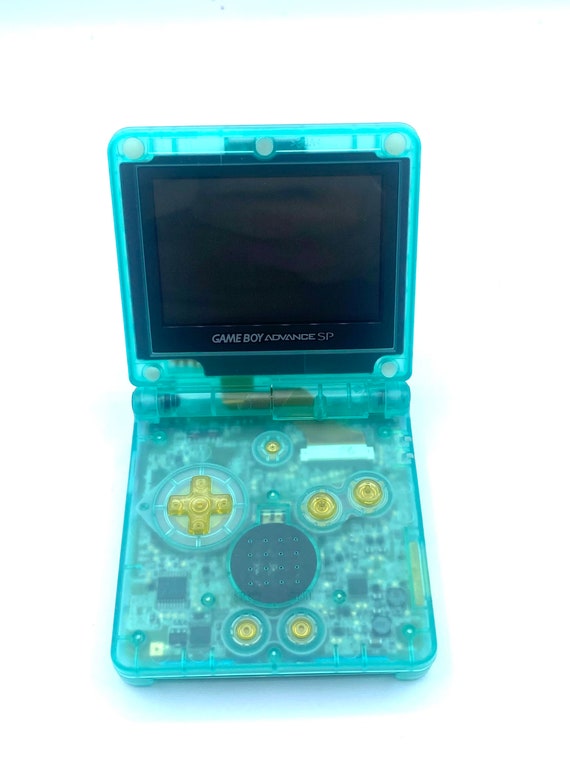Gameboy Advance SP officiel Gba Sp IPS V2 portable personnalisé transparent  Turquoise avec chargeur -  Canada