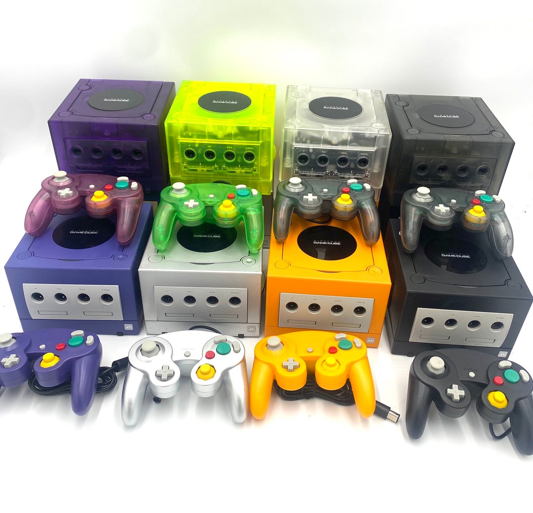 Nintendo Gamecube Console NGC Console Various Colors Controller Wires  Bundle 